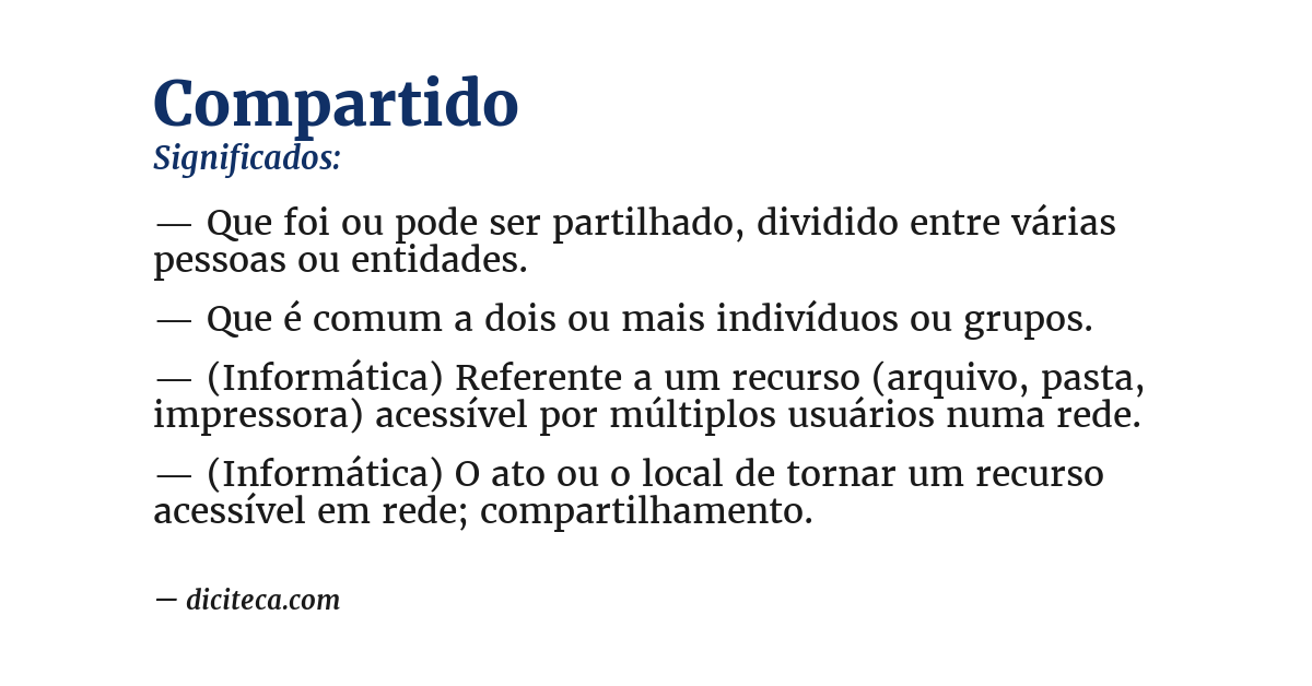 Significado de compartido