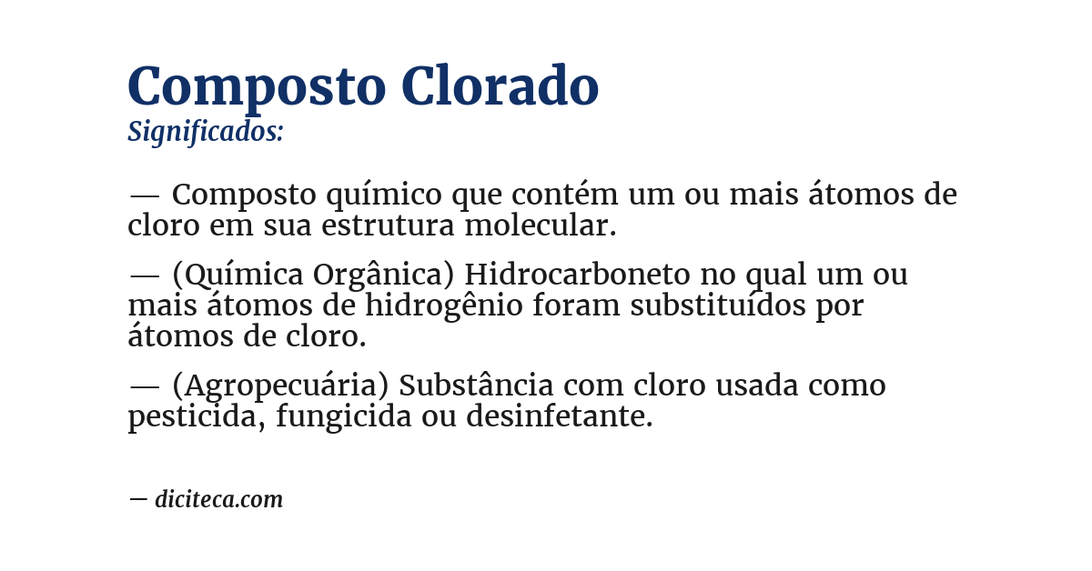 Significado de composto clorado