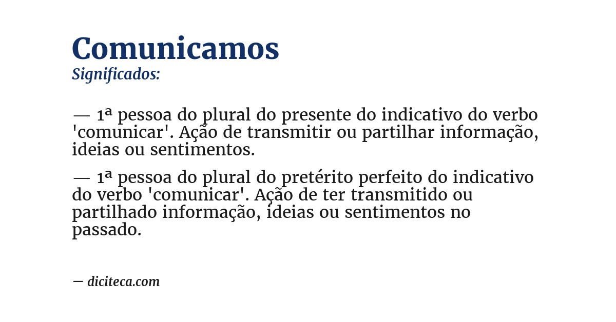 Significado de comunicamos