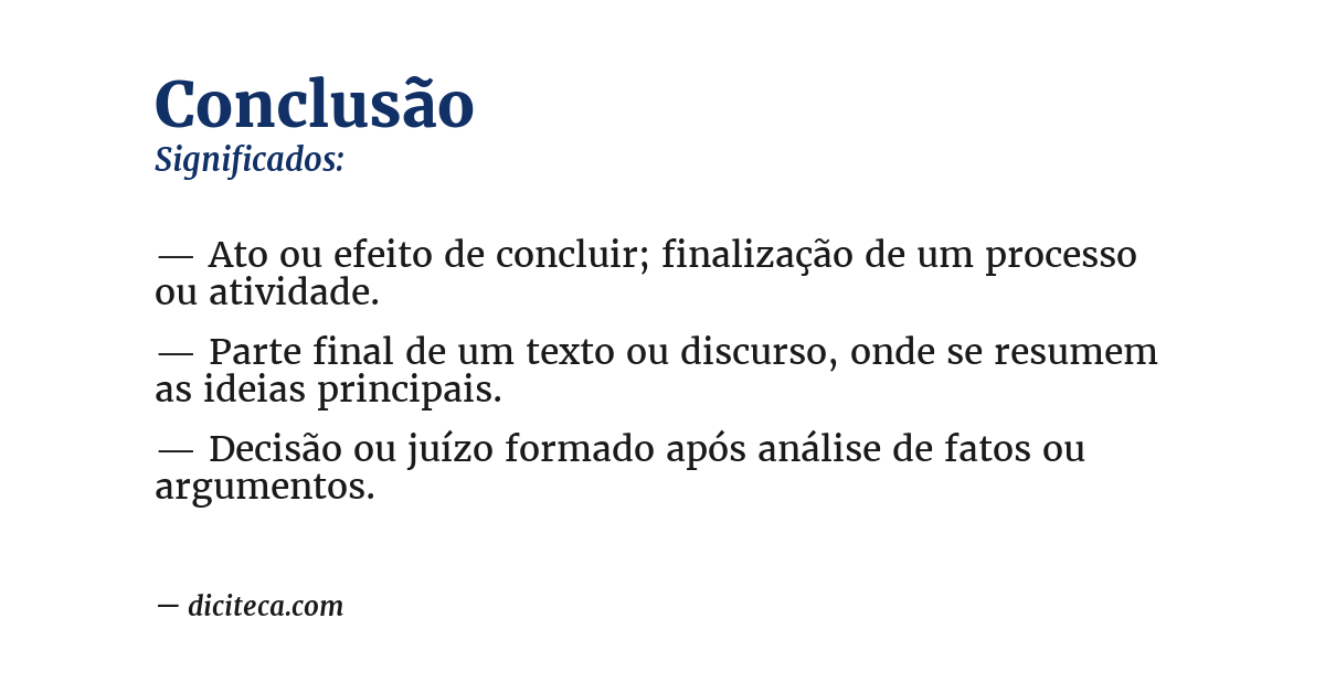 Significado de conclusão