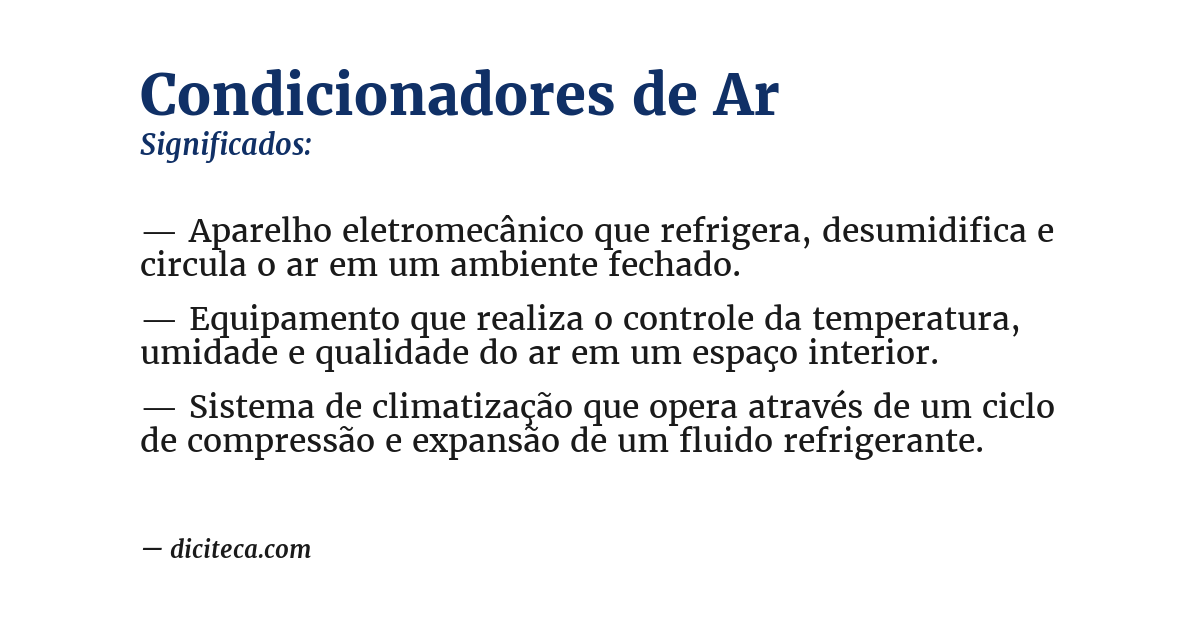 Significado de condicionadores de ar