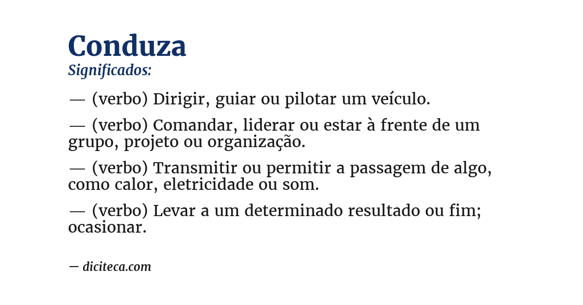Significado de conduza