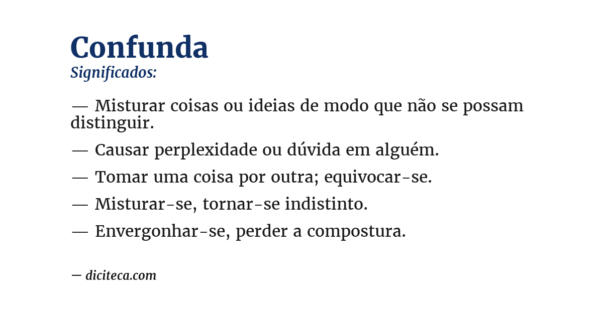 Significado de confunda