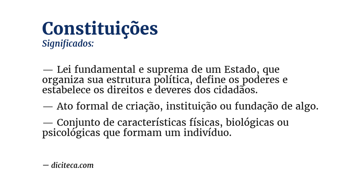 Significado de constituições