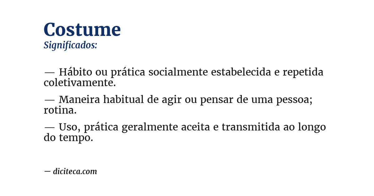 Significado de costume
