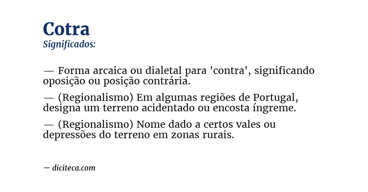 Significado de cotra