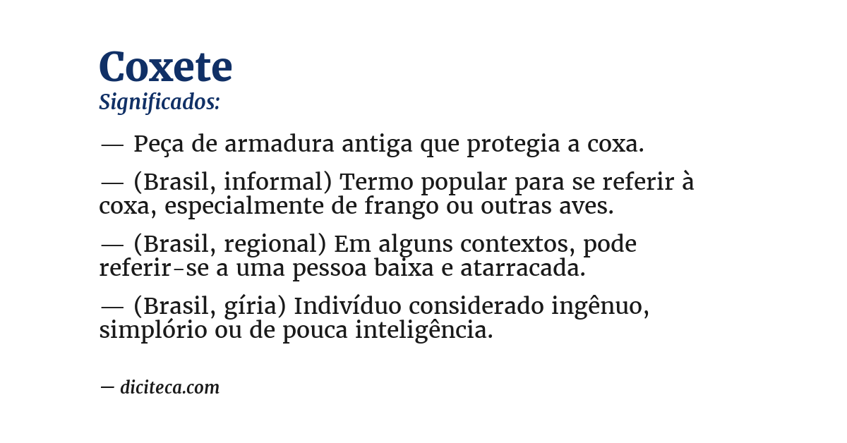 Significado de coxete