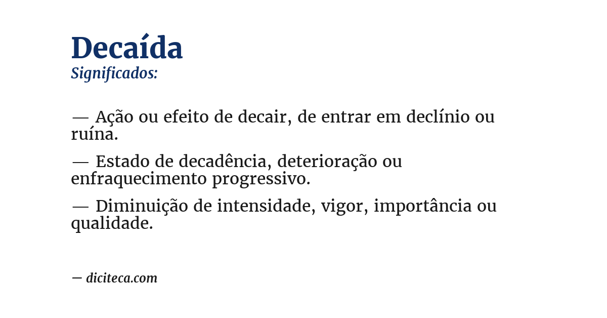 Significado de decaída