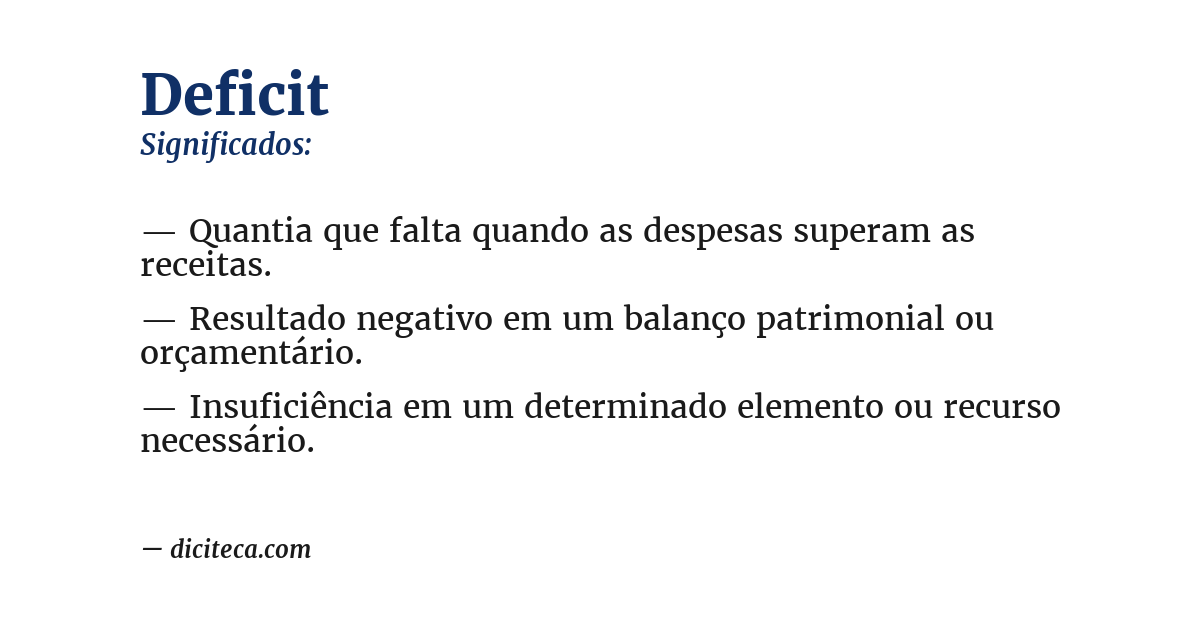 Significado de deficit