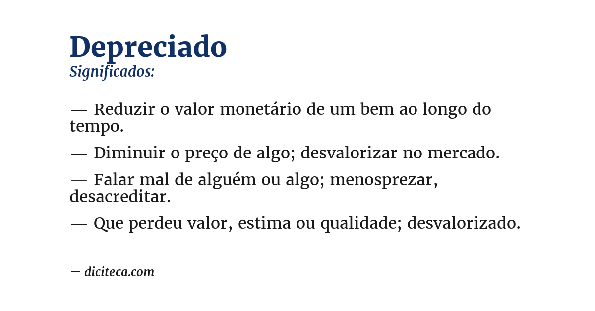 Significado de depreciado