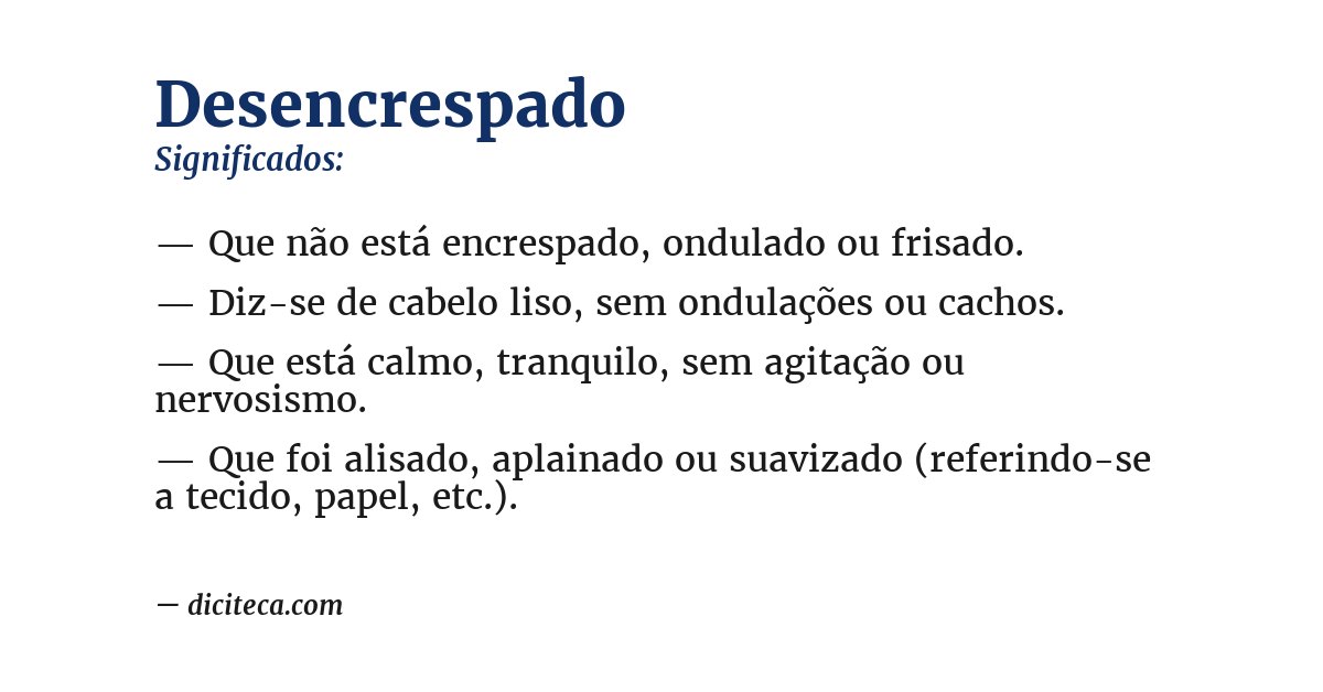 Significado de desencrespado