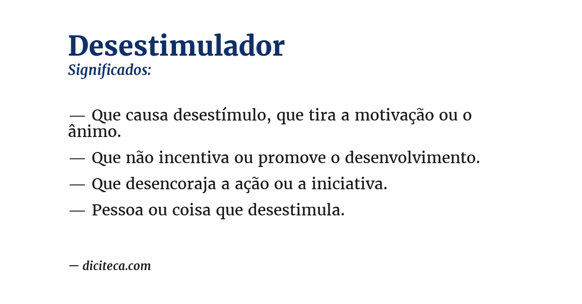 Significado de desestimulador
