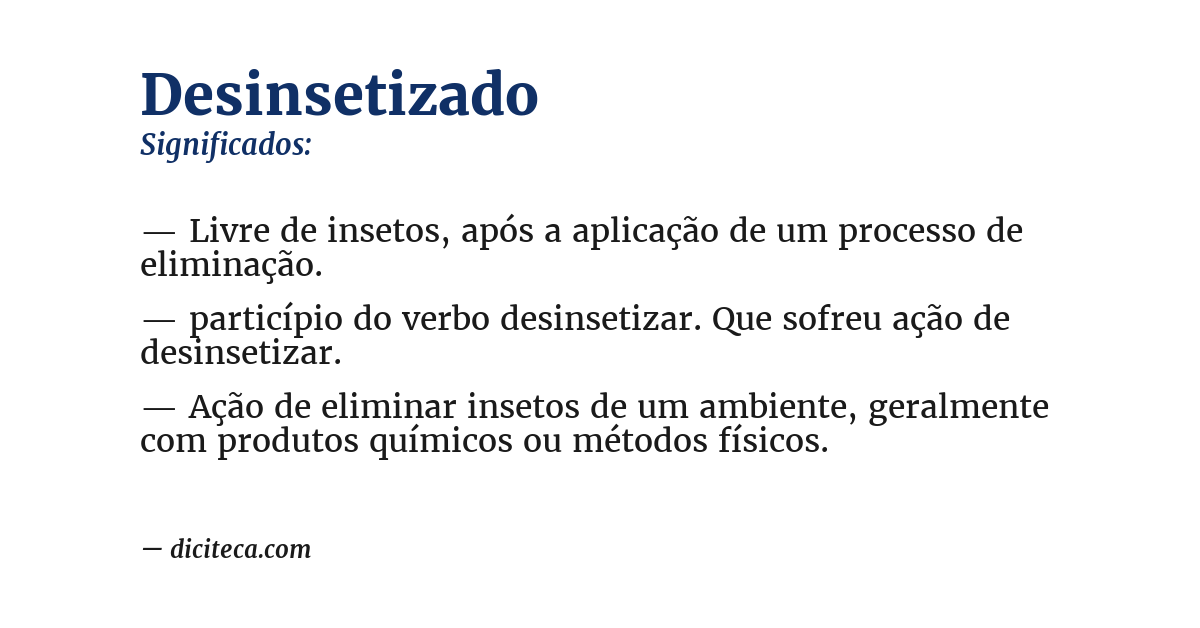 Significado de desinsetizado