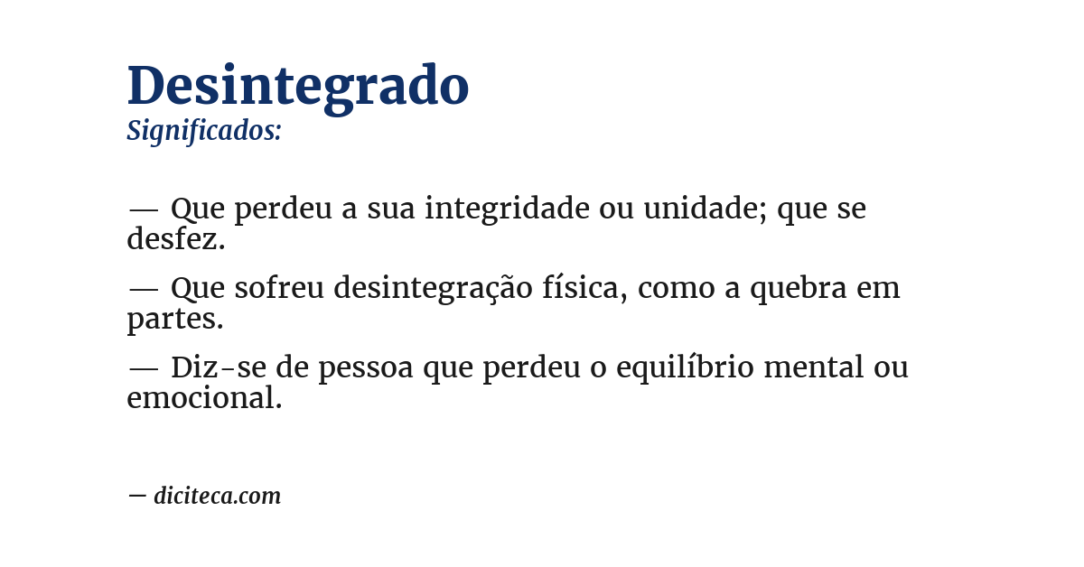 Significado de desintegrado