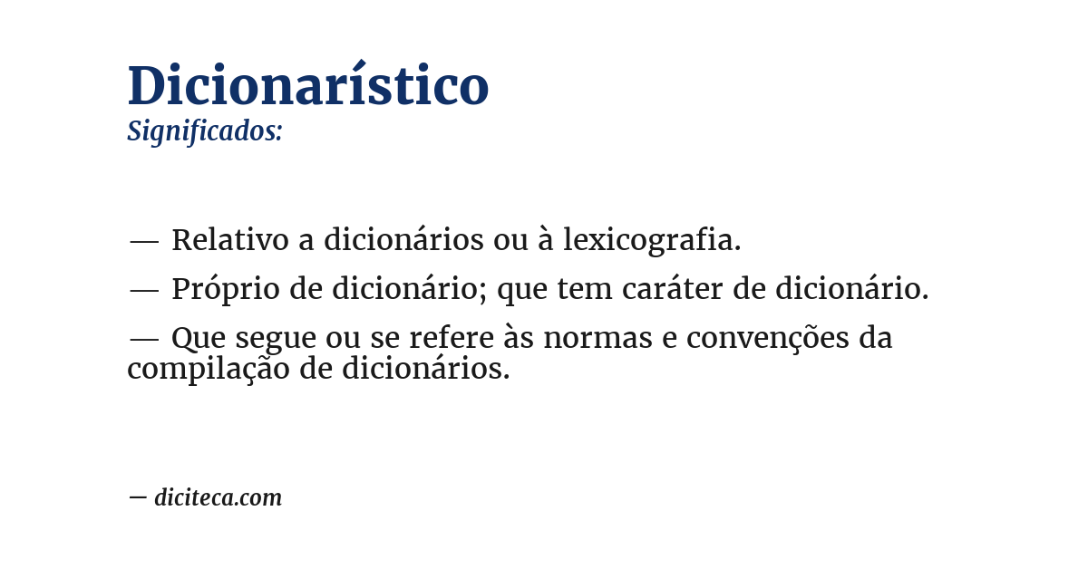 Significado de dicionarístico