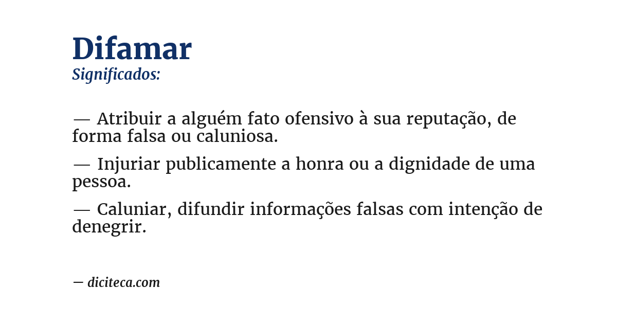 Significado de difamar