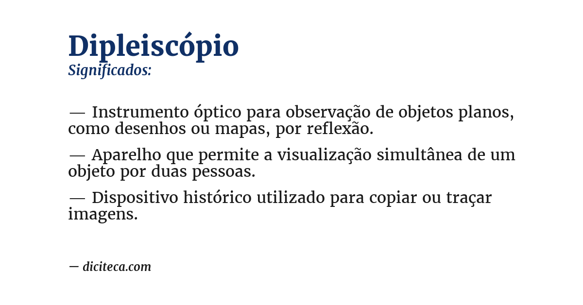Significado de dipleiscópio