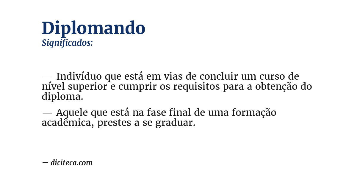 Significado de diplomando