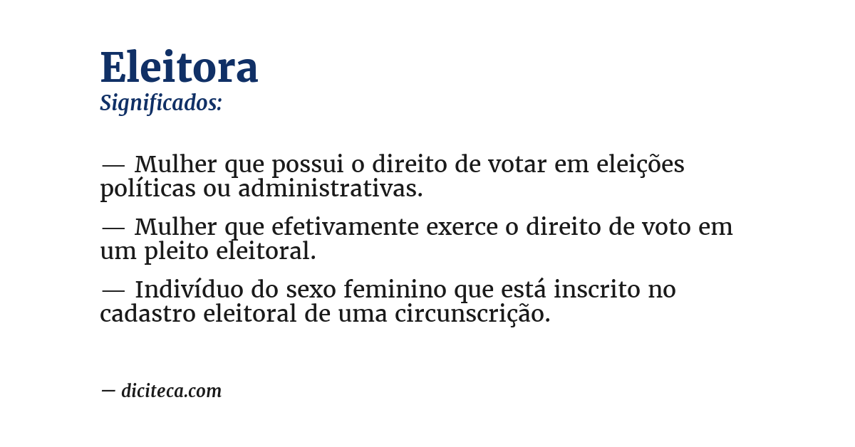 Significado de eleitora