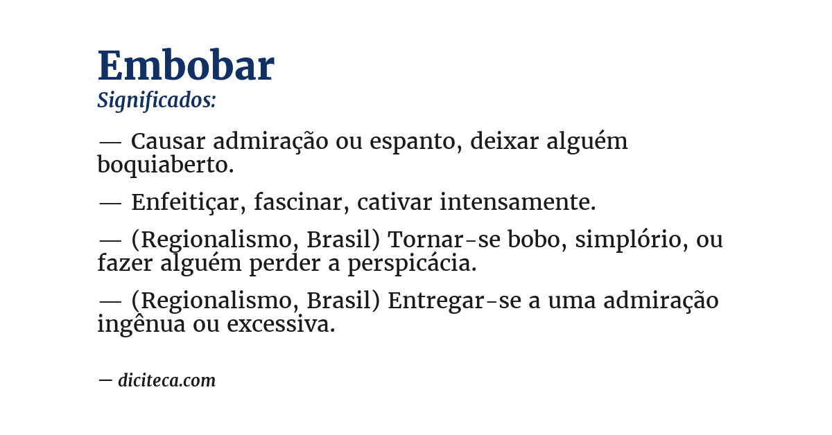 Significado de embobar