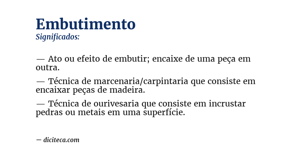 Significado de embutimento