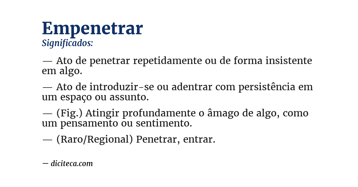 Significado de empenetrar