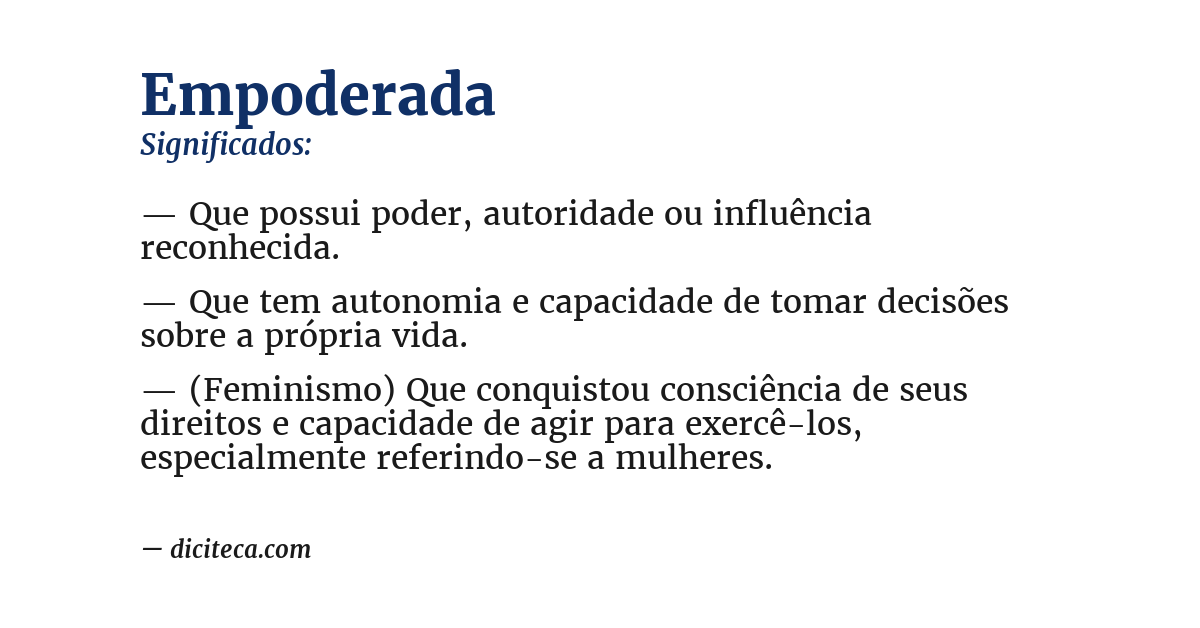 Significado de empoderada