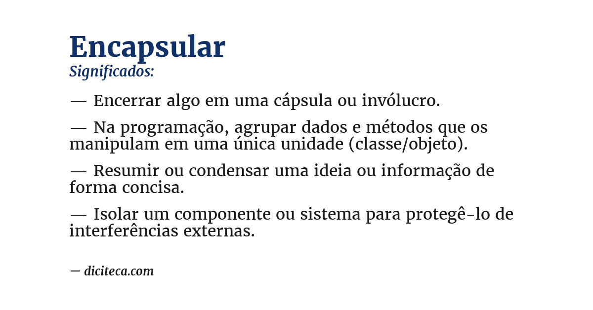 Significado de encapsular