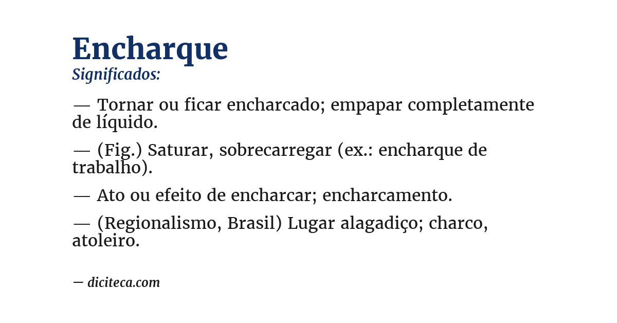 Significado de encharque