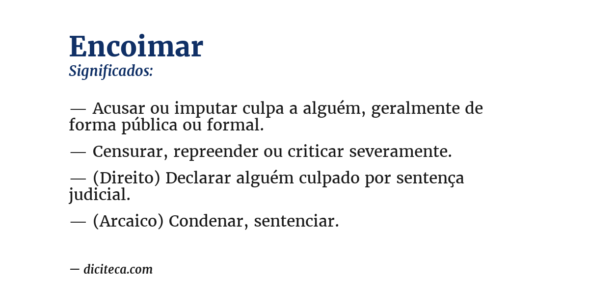 Significado de encoimar