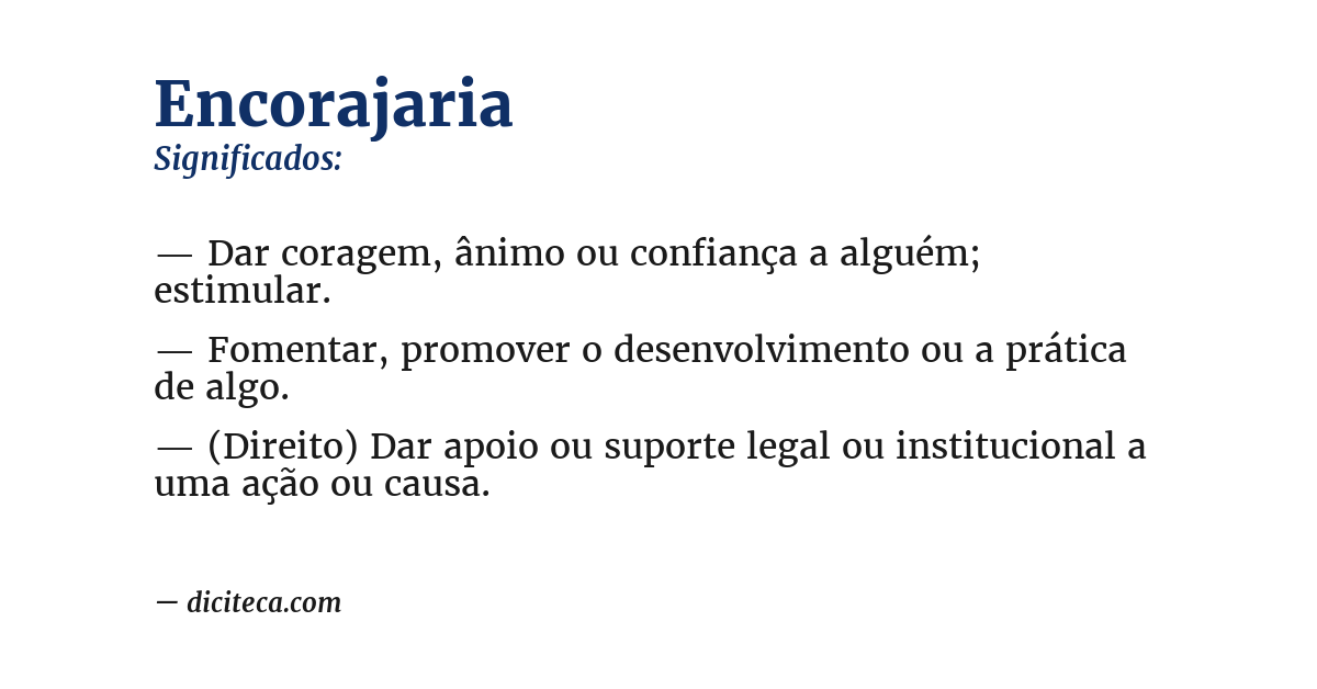 Significado de encorajaria