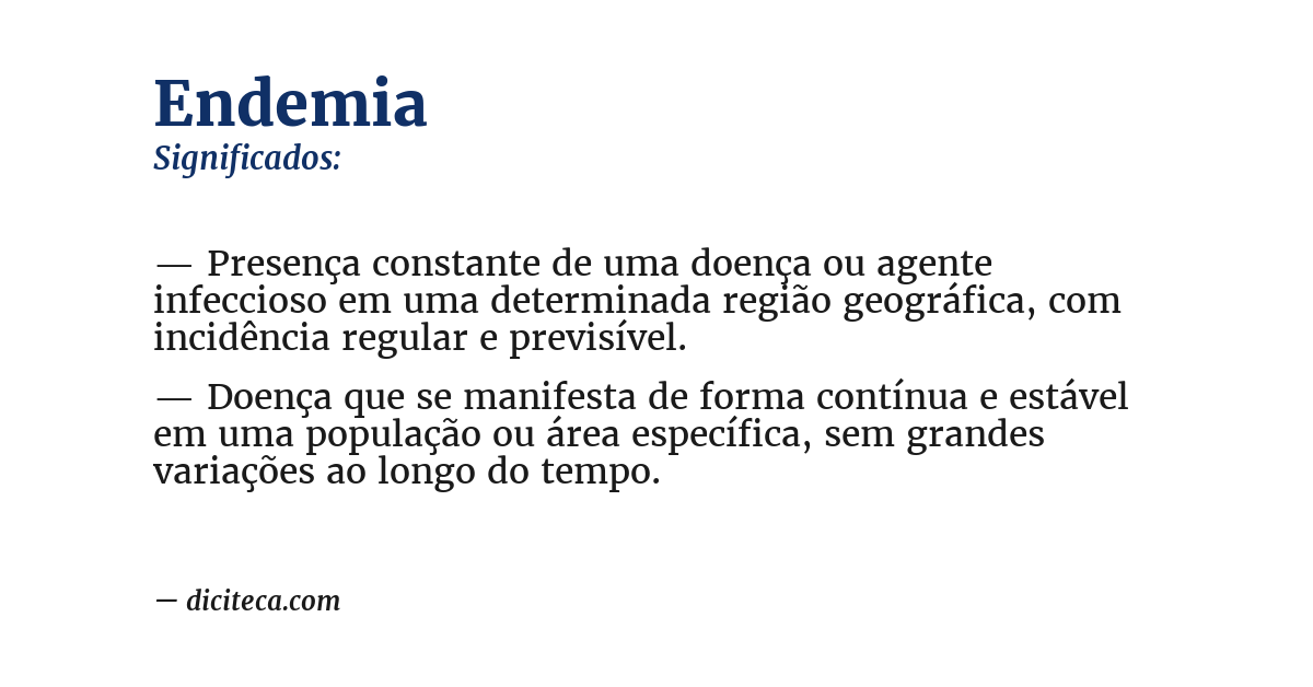 Significado de endemia