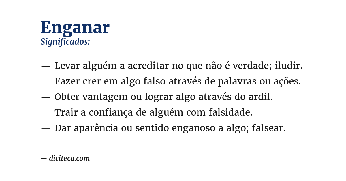 Significado de enganar