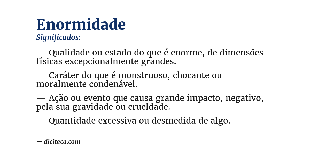 Significado de enormidade