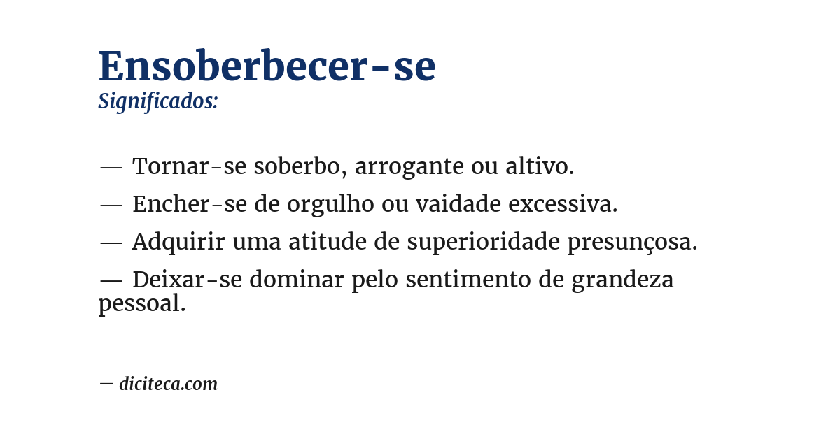 Significado de ensoberbecer-se