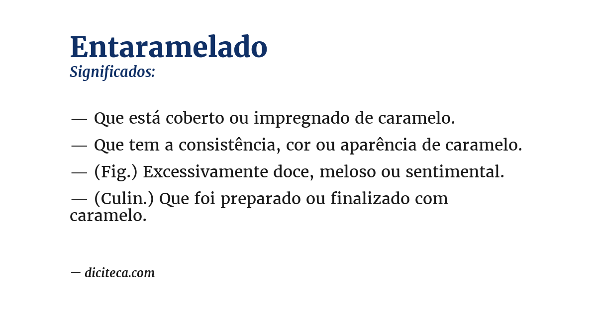 Significado de entaramelado