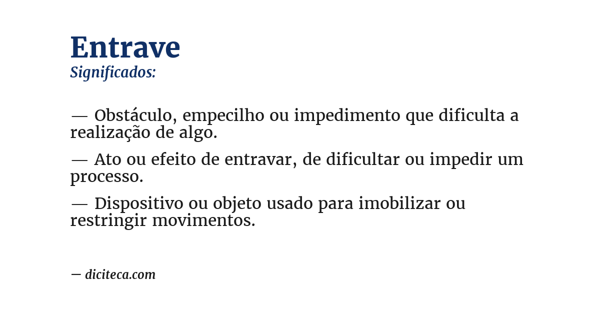 Significado de entrave