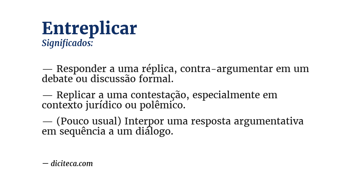 Significado de entreplicar