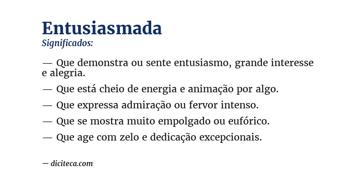 Significado de entusiasmada