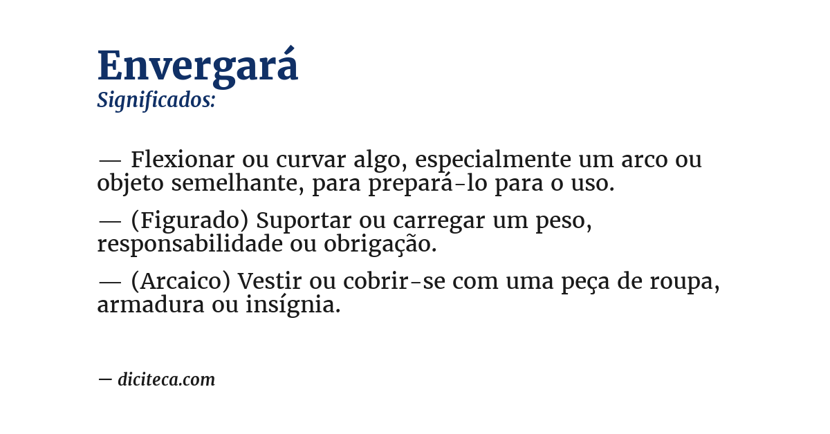 Significado de envergará