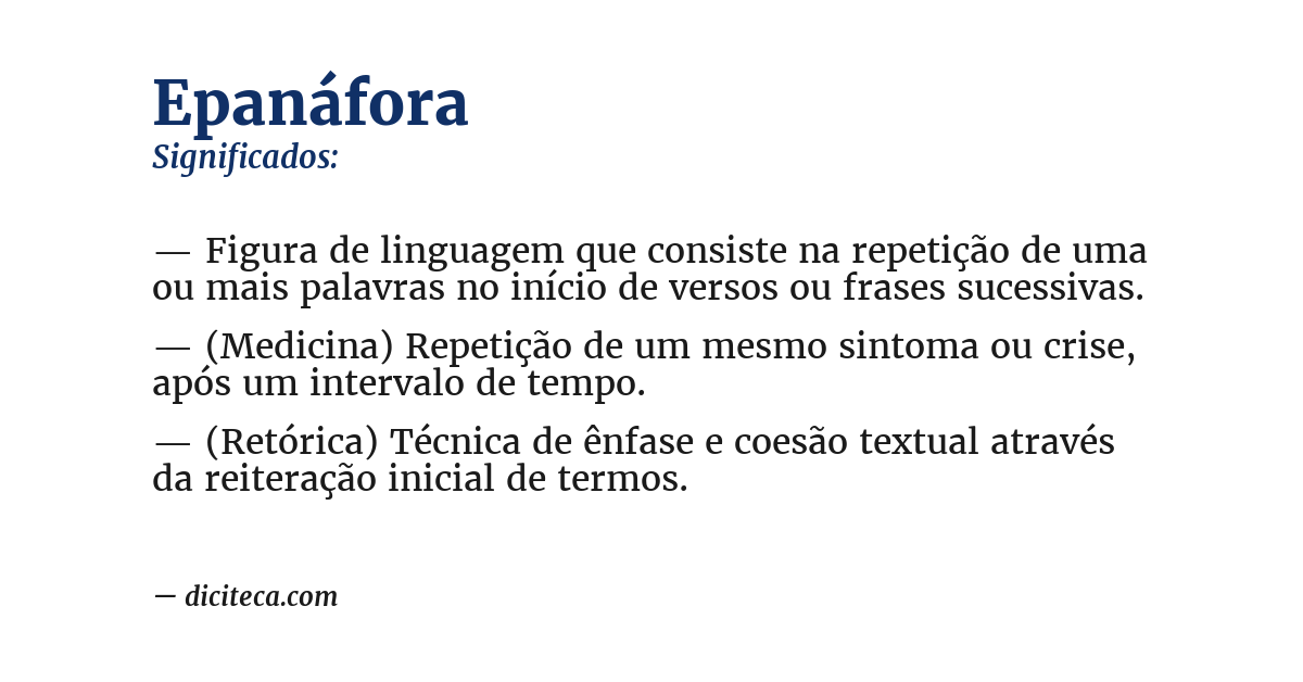 Significado de epanáfora