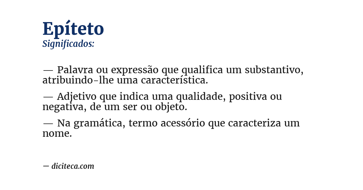 Significado de epíteto