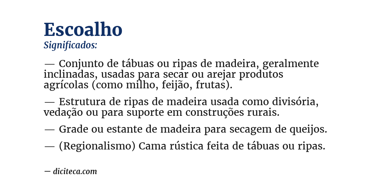 Significado de escoalho