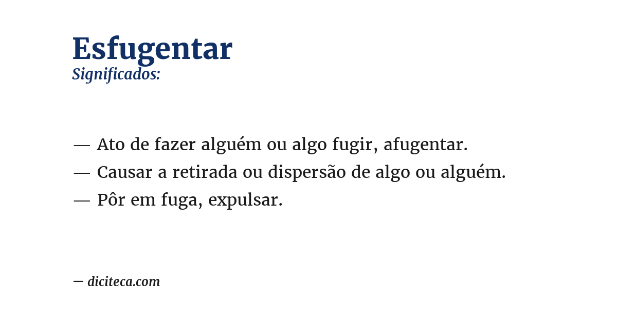 Significado de esfugentar