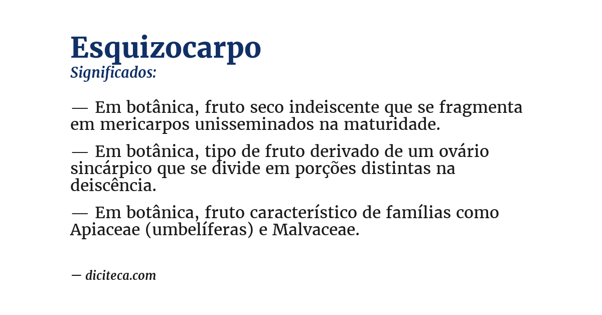 Significado de esquizocarpo