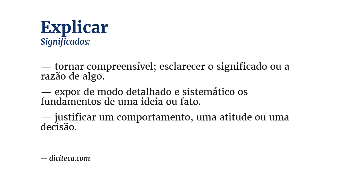 Significado de explicar