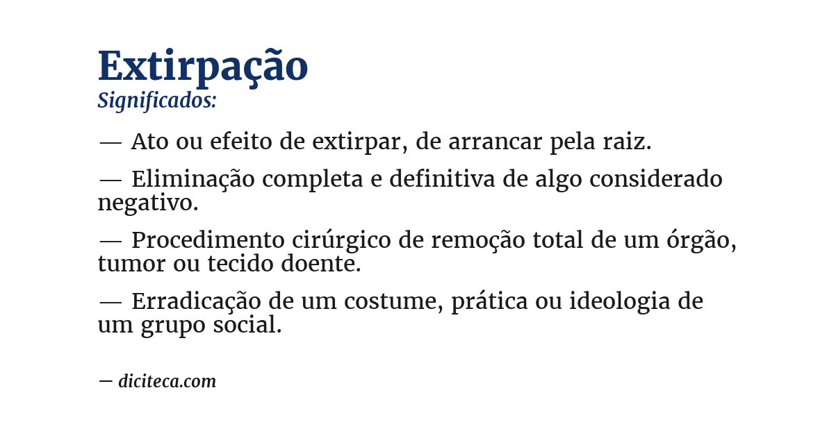 Significado de extirpação