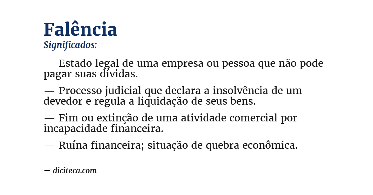 Significado de falência