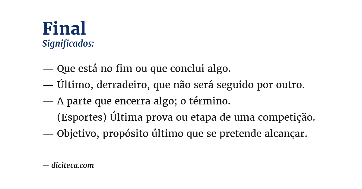 Significado de final