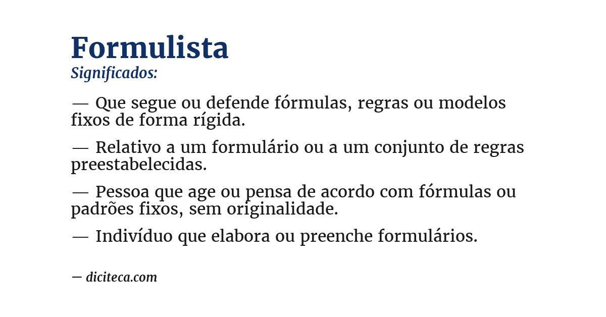 Significado de formulista